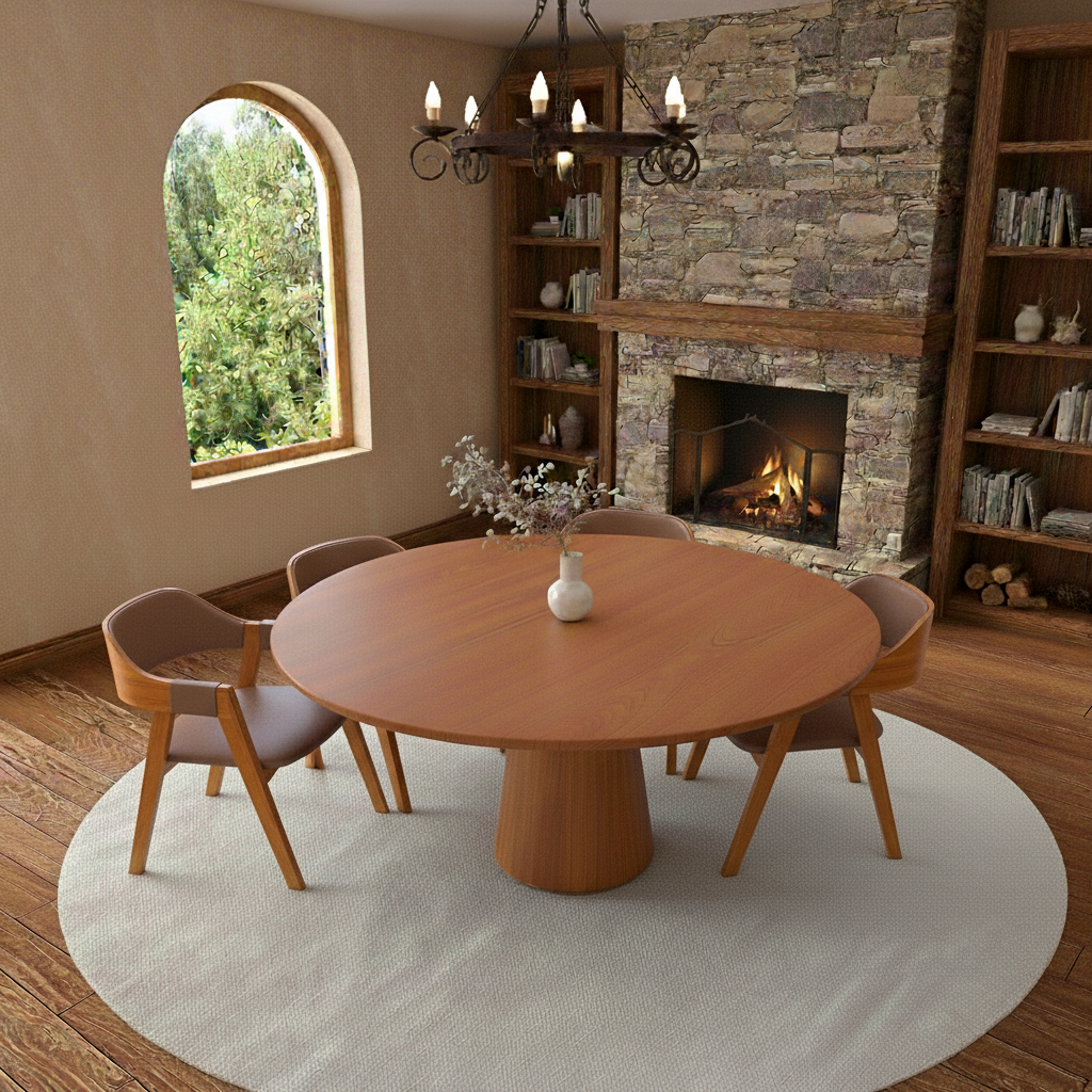Conjunto De Mesa Arena, 1,20cm com 4 Cadeira Tresse