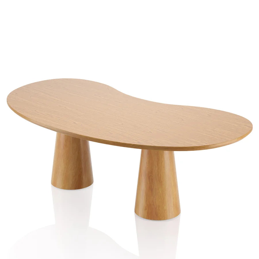 Mesa de Jantar Domus - Base Cone Cor Amêndoa, Tampo Ø220