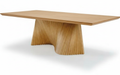 Mesa de Jantar Flow - Base Em "S" Ripada Cor Amêndoa, Tampo Ø220
