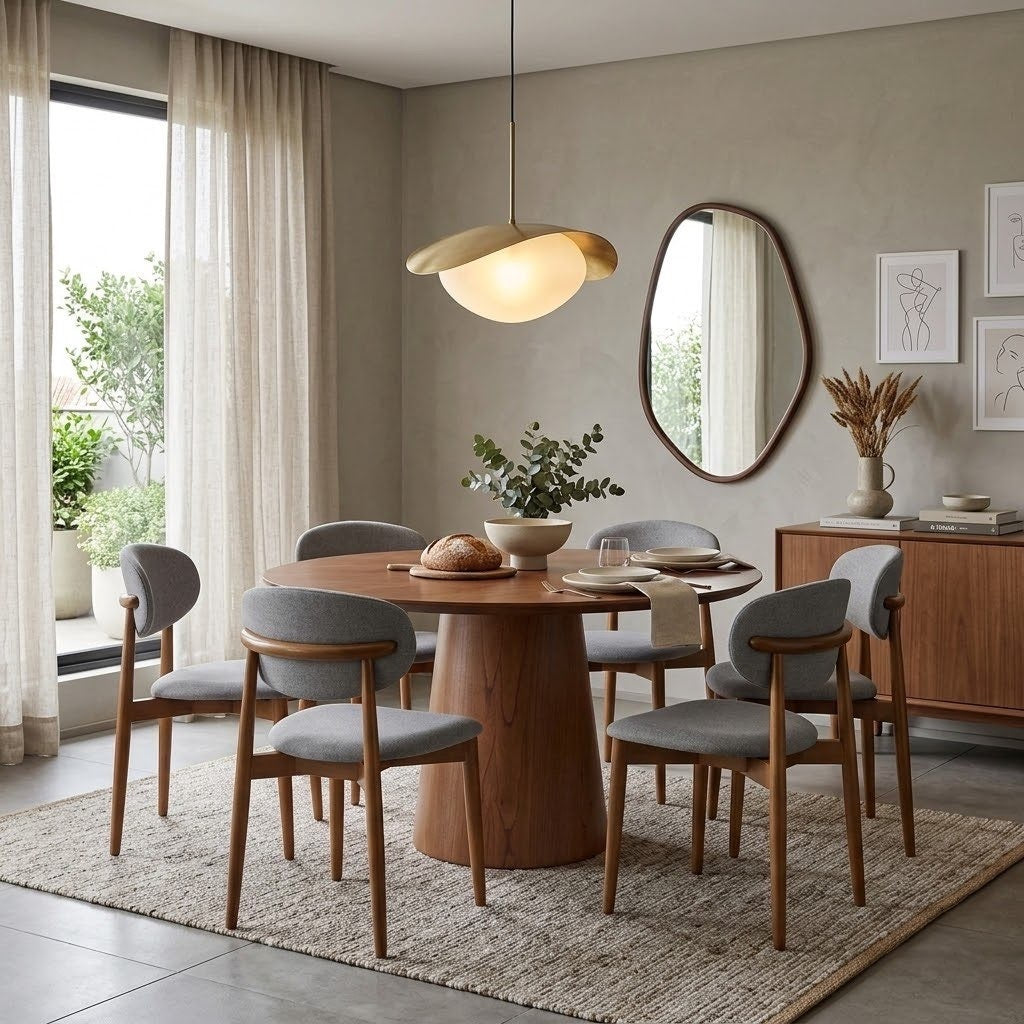 Conjunto de Mesa Olimpo 140cm Com 6 Cadeiras Aura