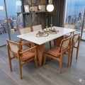 Conjunto de Mesa Orbix 180x100cm Com 6 Cadeiras Trama